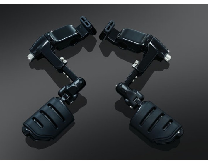 Black Ergo III Adjustable Cruise Mounts with Trident Pegs for Goldwing GL1800 & F6B