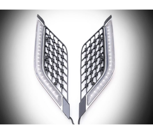Twinart LED Lighted Black Goldwing Radiator Panels