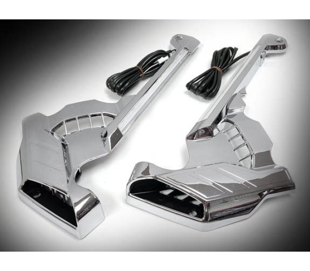 Pathfinder Goldwing Chrome Front Caliper Covers with LED Lights 